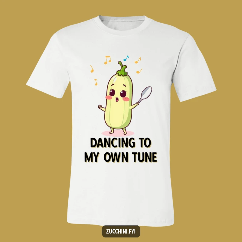 Funny Dancing Zucchini T-Shirt - Musical Veggie Humor Tee