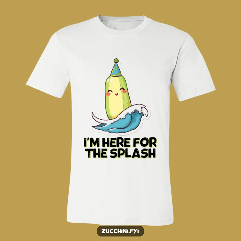 Funny Winking Zucchini Party Wave T-Shirt: A Hilarious Veggie Tee for the Fun-Loving!