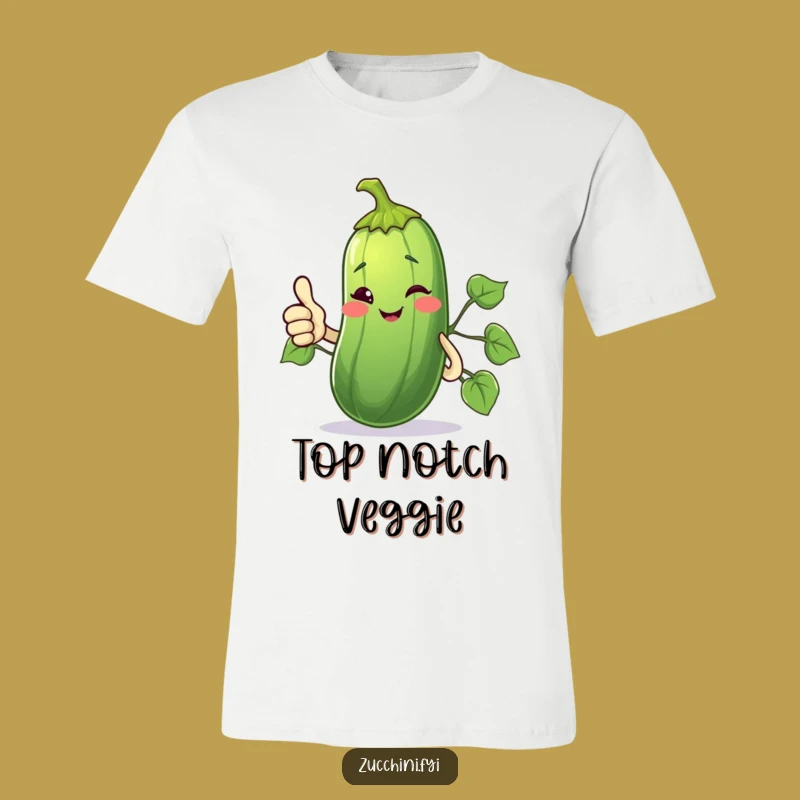 Funny Winking Zucchini T-Shirt: Thumbs Up Veggie Tee, Perfect Funny Gift