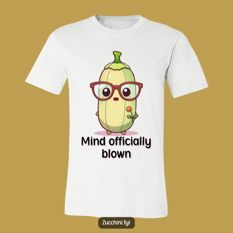 Funny Zucchini Glasses Tee - Amused Vegetable Character T-Shirt for Laughs