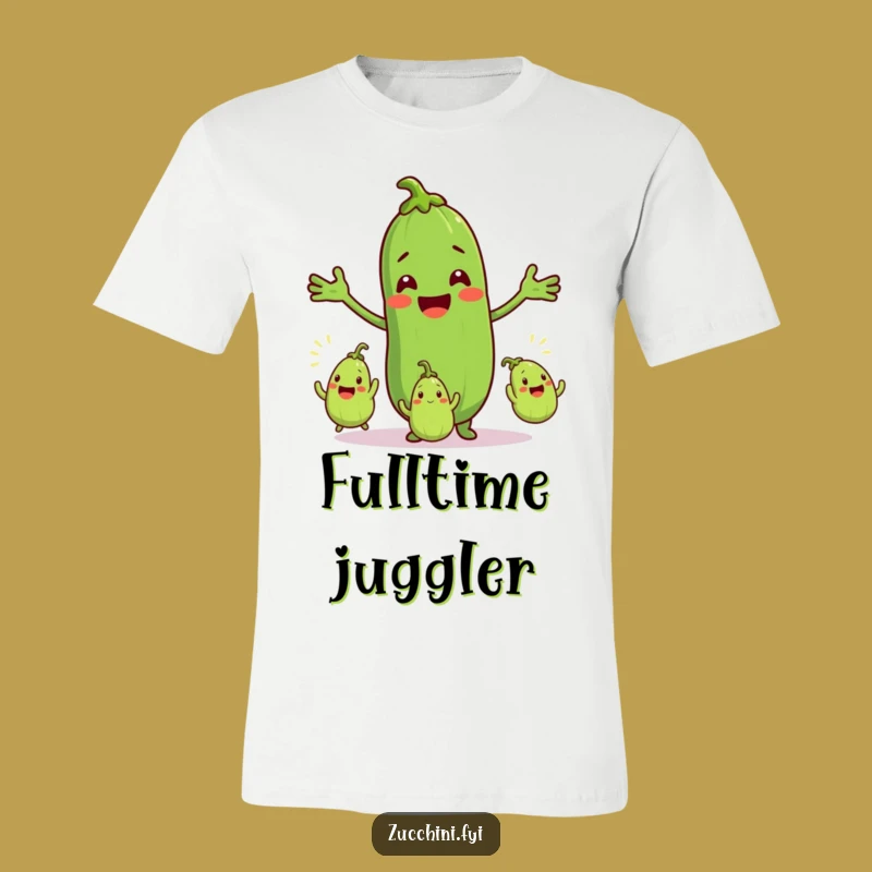 Funny Zucchini Juggler T-Shirt: Hilarious Veggie Apparel for a Good Laugh
