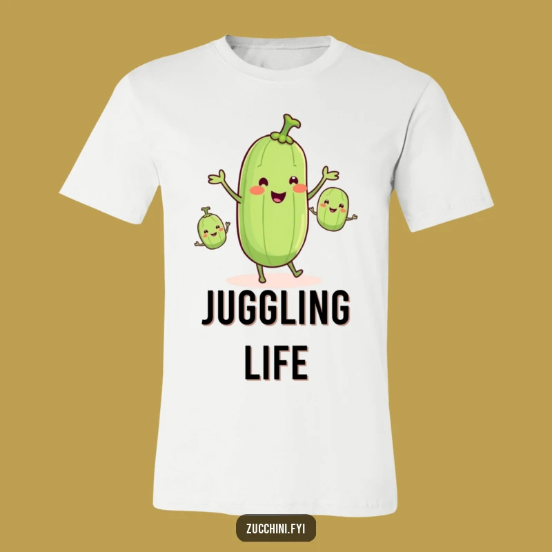 Funny Zucchini Juggling T-Shirt: Veggie Circus Act, Comfy & Humorous Gift