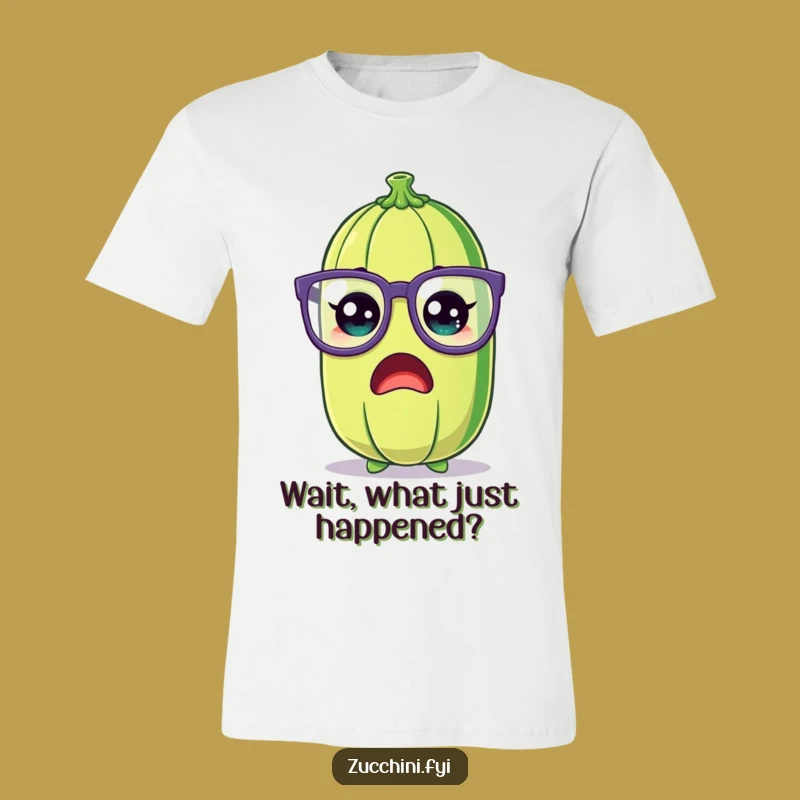 Funny Zucchini T-Shirt: Shocked Veggie with Silly Glasses, Perfect Gift