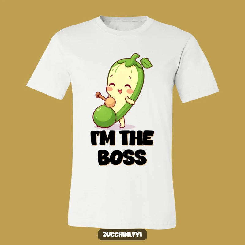 Funny Zucchini Mallet T-Shirt - Playful Veggie Action, Comical Graphic Tee