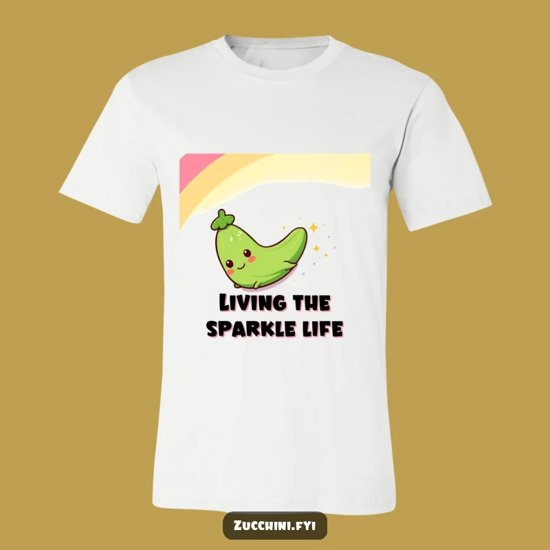 Funny Zucchini Rainbow Slide T-Shirt: Wear Your Sparkle with this Hilarious Tee
