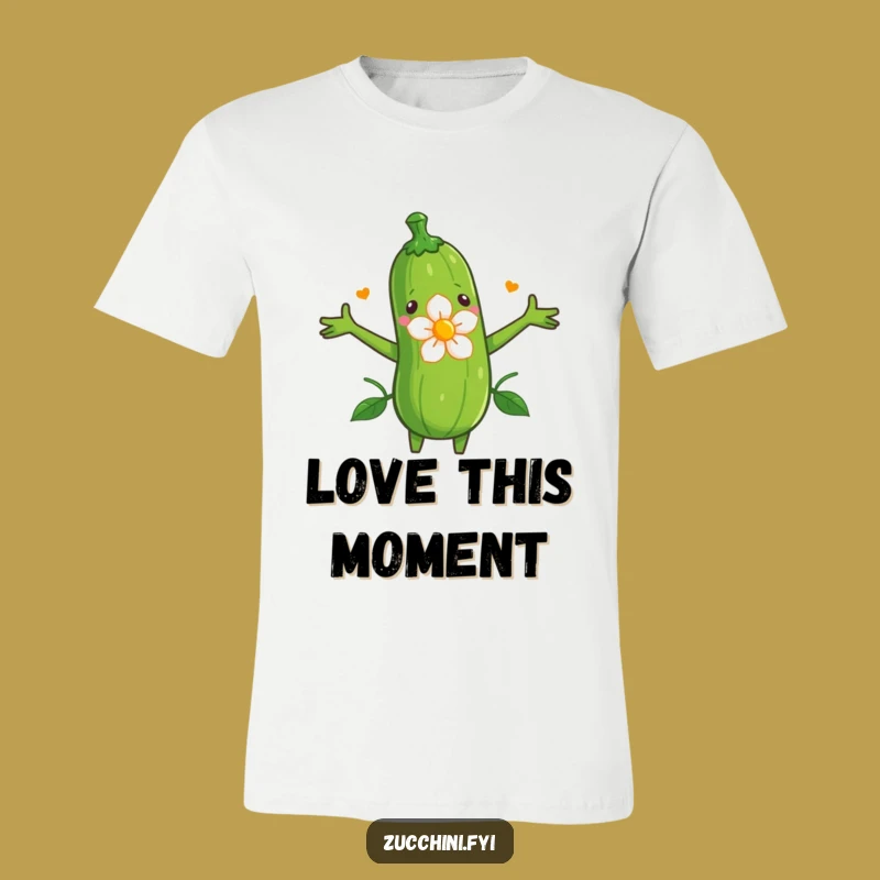 Funny Zucchini Flower Embrace T-Shirt: Gentle Veggie Hug - Great Funny Gift