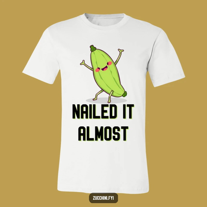 Funny Kawaii Zucchini Cartwheel T-Shirt - Hilarious Wobbly Veggie Tee for Comical Fun