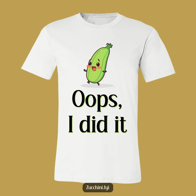 Funny Tripping Zucchini T-Shirt: Clumsy Veggie Tee, Perfect Goofy & Humorous Gift