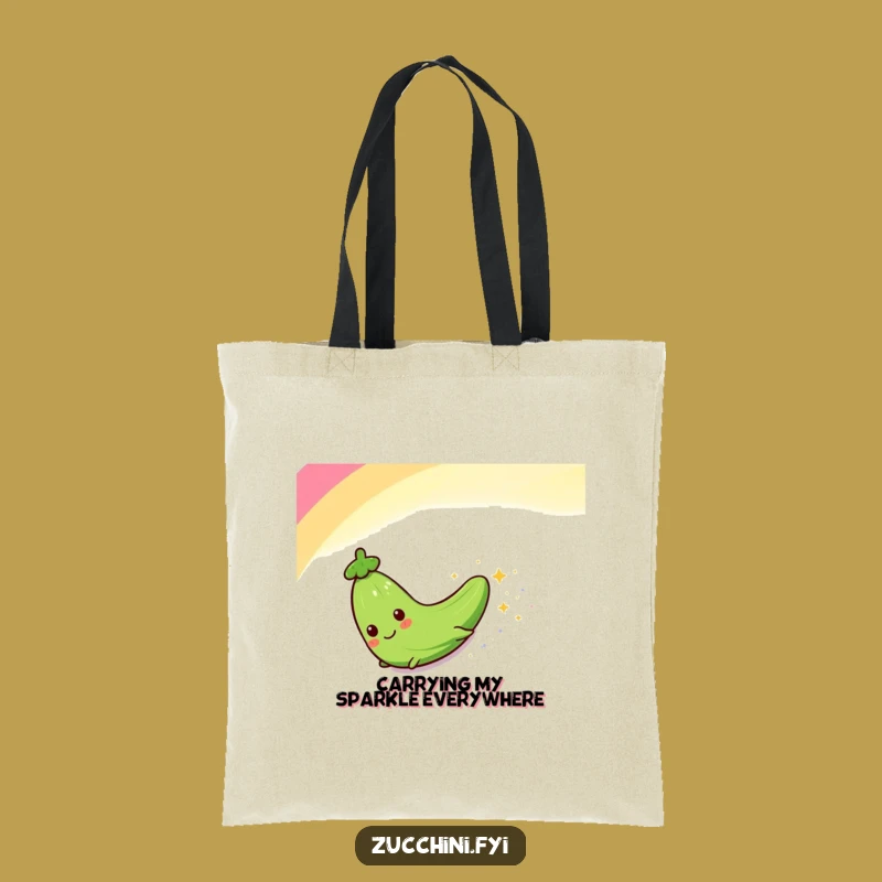 Funny Zucchini Rainbow Slide Tote Bag: Carry Your Sparkle with this Hilarious Accessory