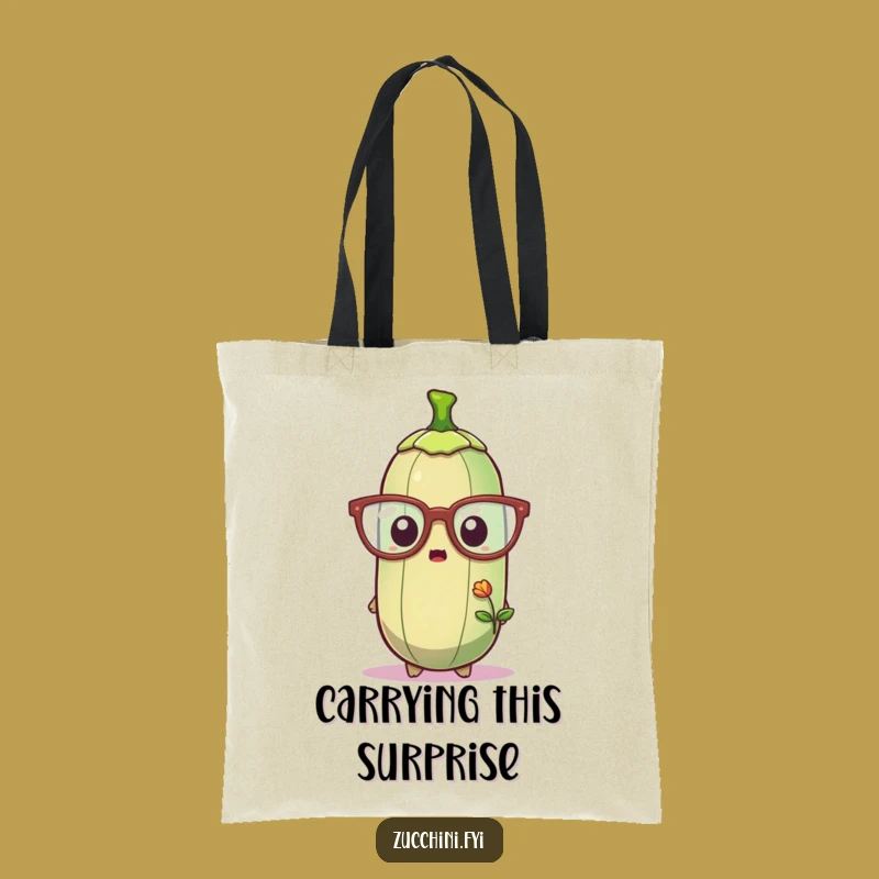 Funny Zucchini Glasses Tote Bag - Whimsical Vegetable Surprise for Everyday Carry
