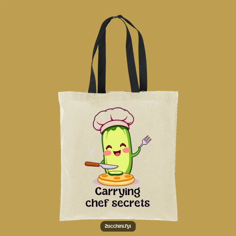 Funny Chef Zucchini Tote Bag: Flipping Design, Perfect Kitchen Funny Gift
