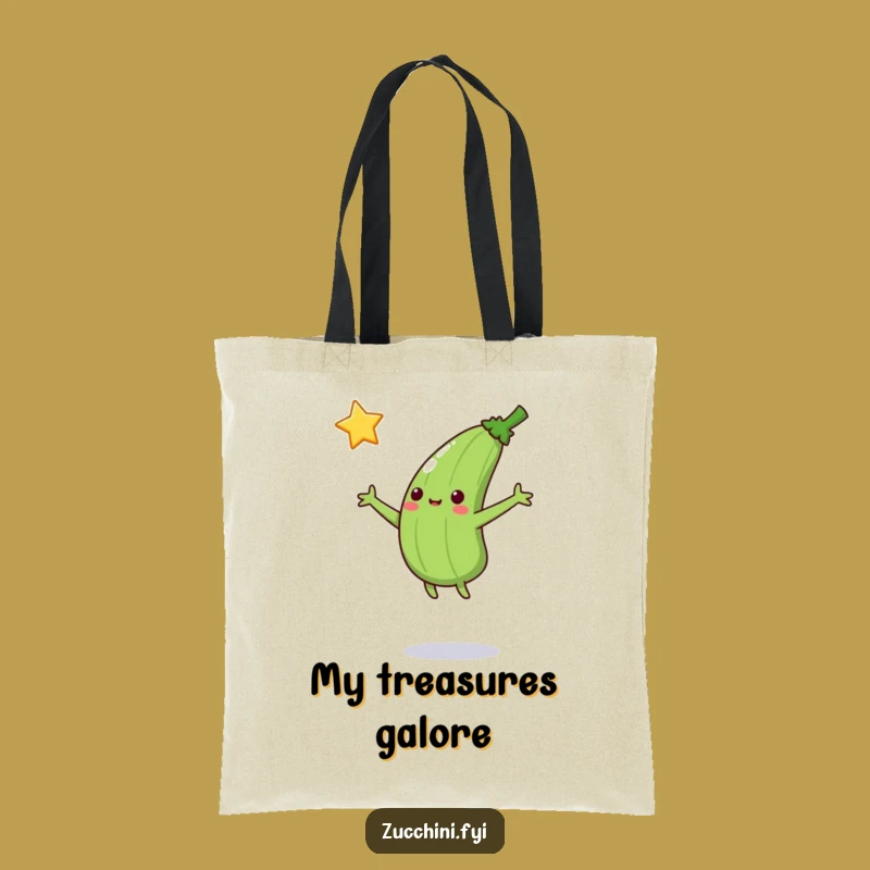 Funny Jumping Zucchini Star Catcher Tote Bag: Carry Your Ambitions!