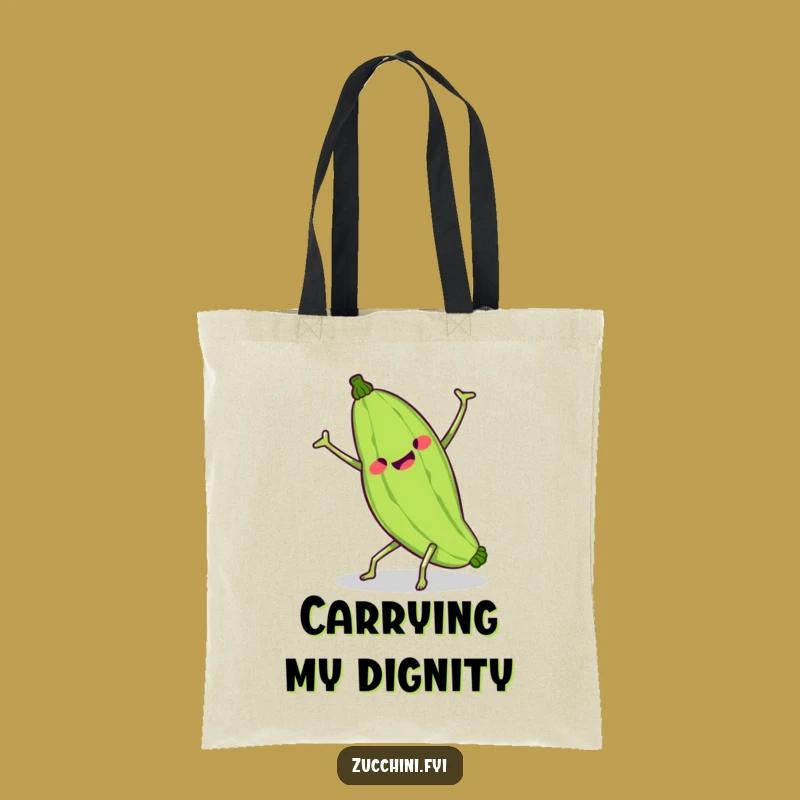 Funny Kawaii Zucchini Cartwheel Tote Bag - Hilarious Wobbly Veggie Bag for Groceries and Giggles