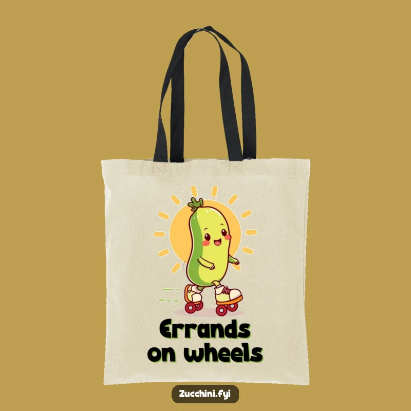 Funny Roller Zucchini Tote Bag - Speedy Veggie Shopping Gift Bag
