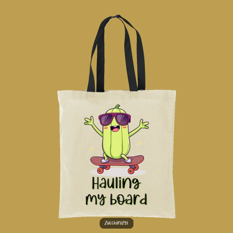 Funny Skater Zucchini Tote Bag: Cute & Practical Cool Gift