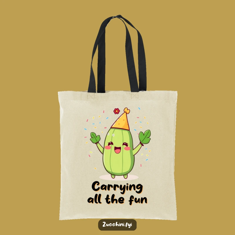 Funny Zucchini Party Tote Bag: Carry Your Fun with this Confetti Veggie Tote!