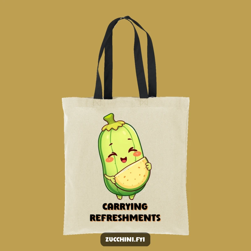 Funny Zucchini Slice Carrier Tote Bag: Winking Veggie Bag, Ideal Gift