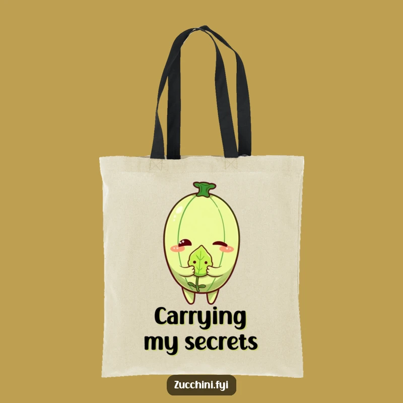 Funny Zucchini Wink Tote Bag - Cheeky Veggie & Leaf Art, Stylish Gift