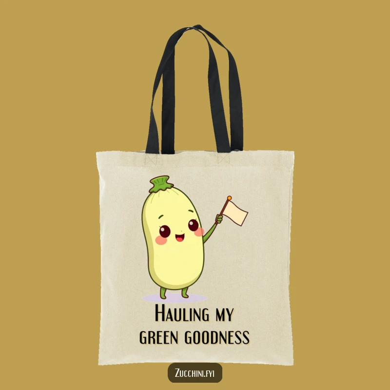 Funny Zucchini Petal Porter Tote Bag: Happy Veggie Character Holder, Ideal Gift