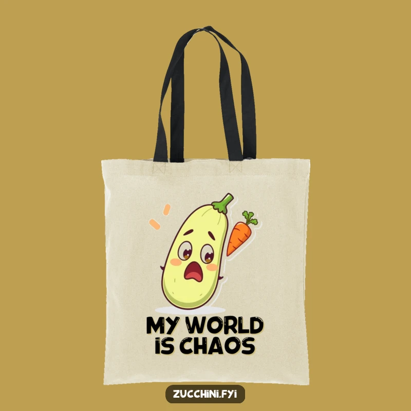 Funny Surprised Zucchini Tote Bag: Shopping with a Shocked Veggie - Funny Gift