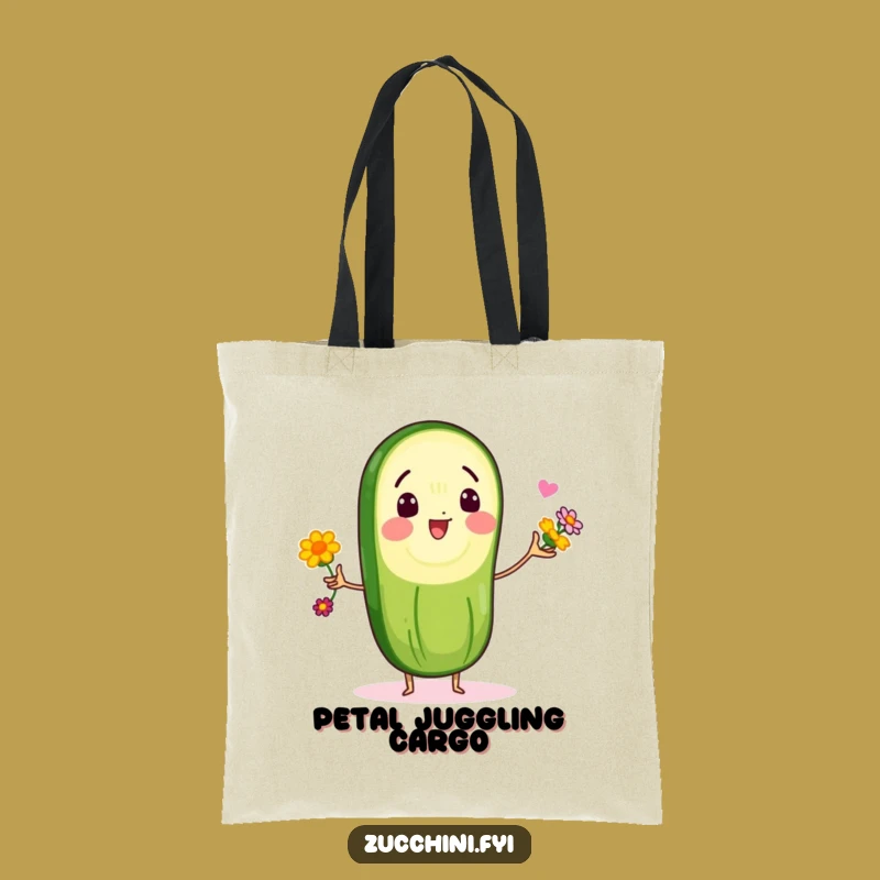 Funny Zucchini Flower Juggler Tote Bag: Carry Your Groceries with Glee
